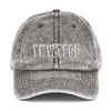 YKWTFGO Vintage Dad Hat ( Charcoal Grey/White) 