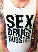 Image of "SEX DRUGS DUBSTEP" (White) Singlet