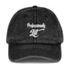 Professionally Lit Logo Vintage Hat (Black/White)