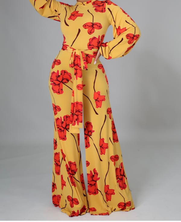 Image of Mustard Rose Jumpsuit