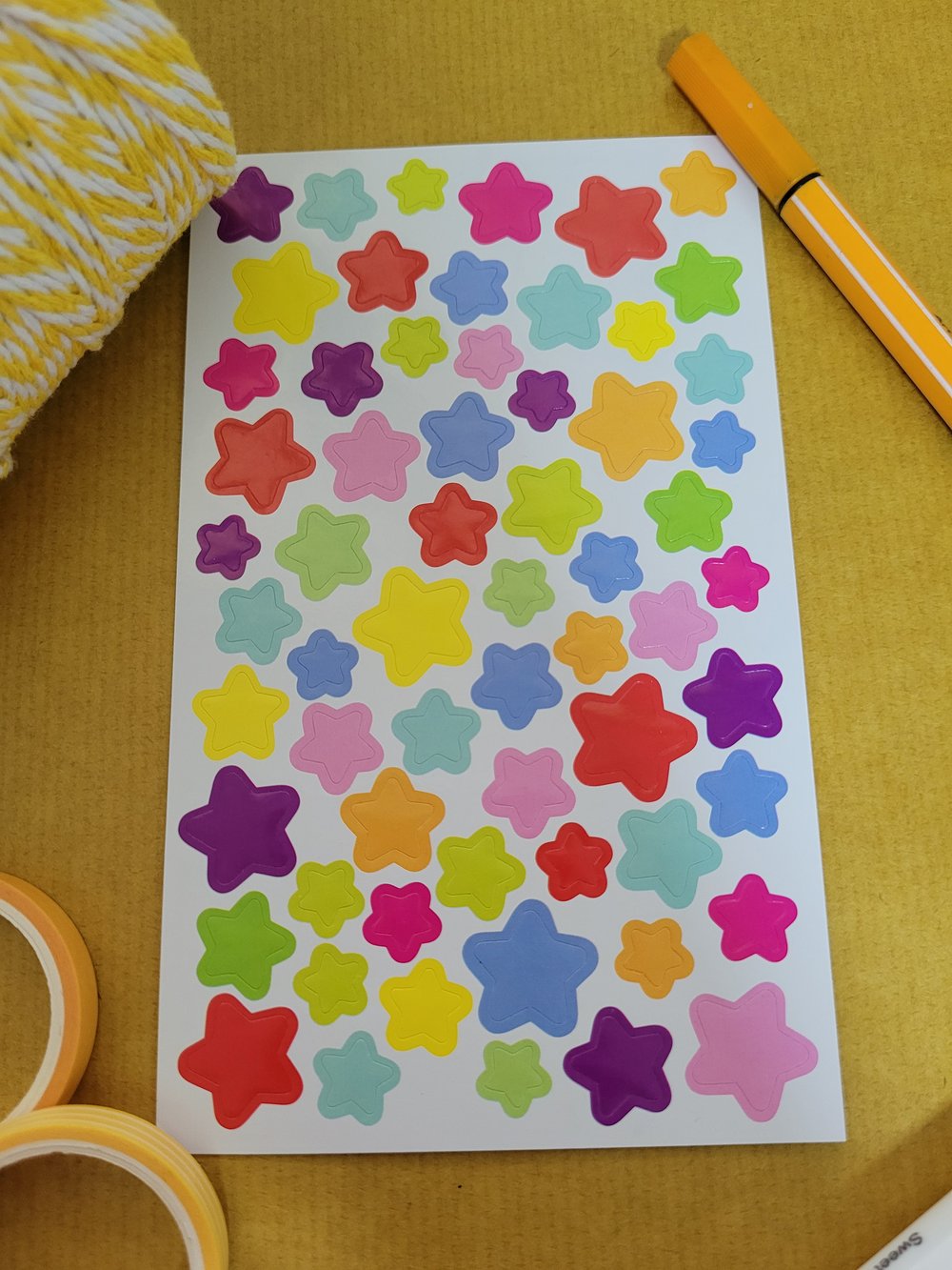 Colourful Stars Sticker Sheet