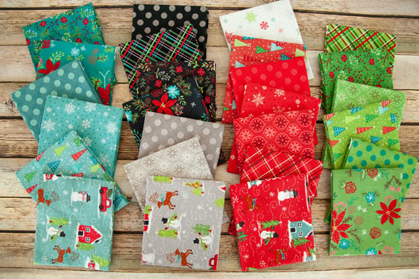 Christmas and Winter Mystery Fat Quarters of Fabric - 10 Fat Quarters