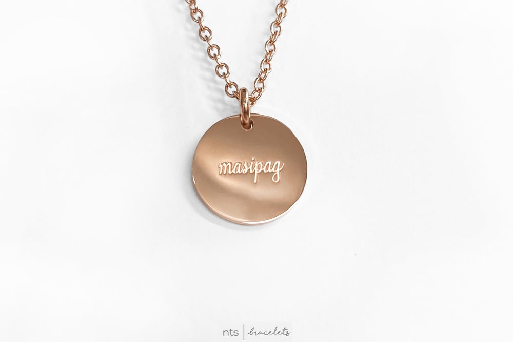 Image of MASIPAG/ HARD WORKING FILIPINA SUN NECKLACE (Circle Pendant + Rose Gold)