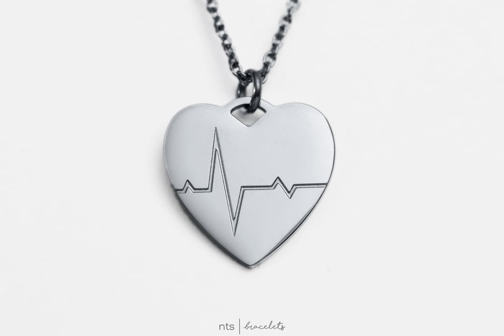 Image of EKG NECKLACE EMBRACE THE JOURNEY (Heart + Silver) 