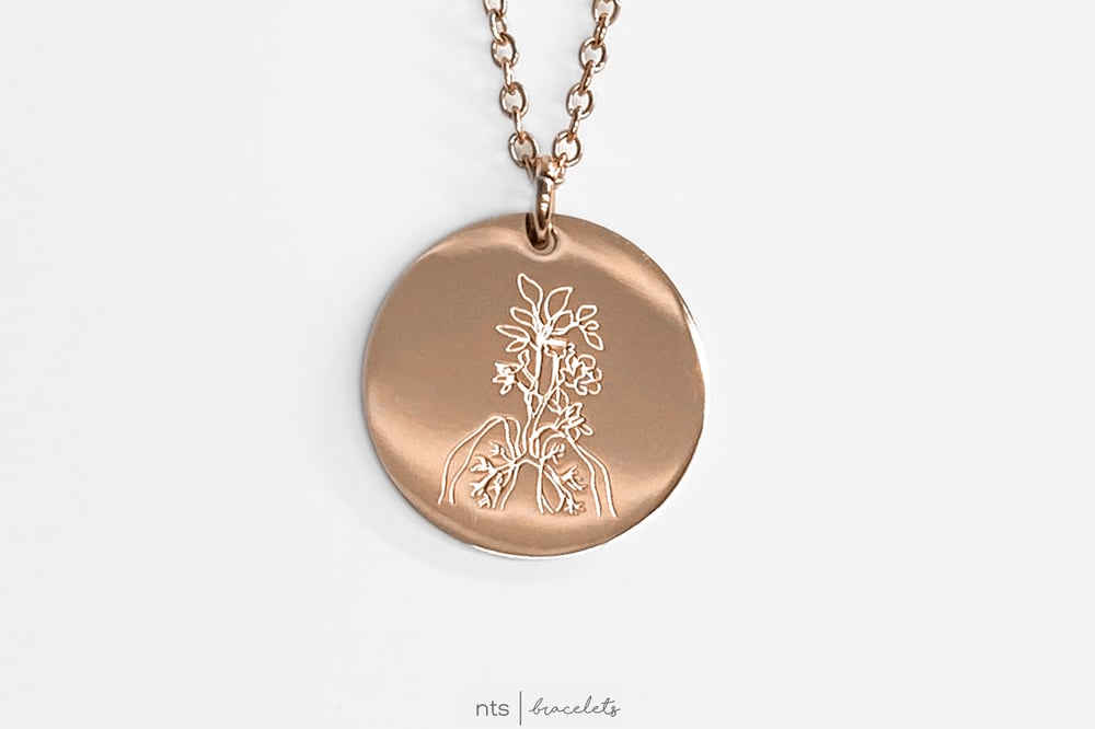 Image of NTS x DOODLESBYMD LUNGS COLLAB (Limited Edition Floral Lungs Necklace + Rose Gold)
