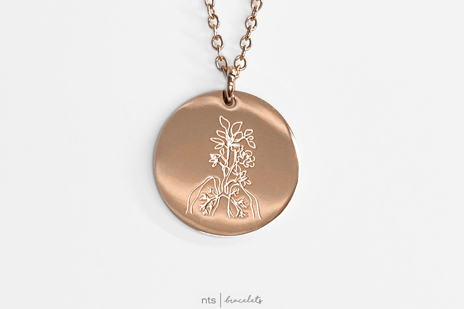 Image of NTS x DOODLESBYMD LUNGS COLLAB (Limited Edition Floral Lungs Necklace + Rose Gold)