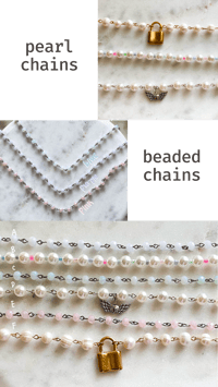 Trendy + Colorful Pearl/Beaded Chain Necklaces