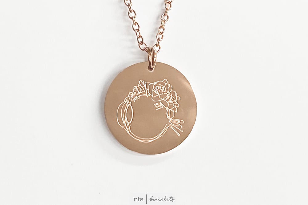 Image of NTS x DOODLESBYMD EYE COLLAB (Limited Edition Floral Eye Necklace + Rose Gold))