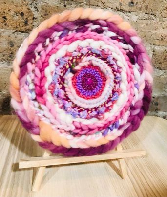 Image of Swirling in Pink Circular Weaving