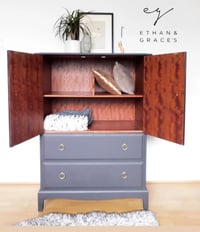 Image 1 of Stag mahogany linen cupboard in dark grey