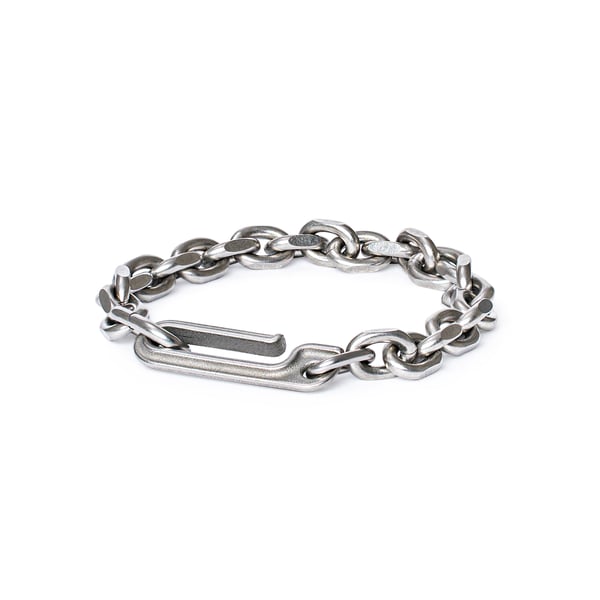 Image of DRILLING LAB - Framework Chain Bracelet (Matte Silver)