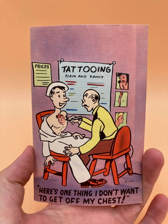 Image of Vintage tattoo postcard.