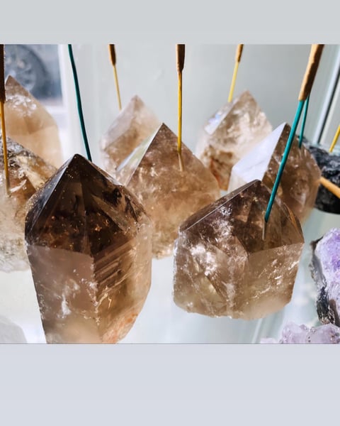 Image of Smokey Quartz incense holder 