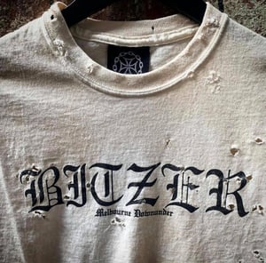 Image of WHITE DISTRESSED T-SHIRT