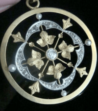 Image 3 of EDWARDIAN ORIGINAL 18CT FRENCH ROSE CUT DIAMOND PEARL PENDANT 