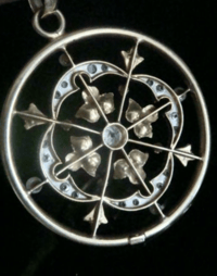 Image 4 of EDWARDIAN ORIGINAL 18CT FRENCH ROSE CUT DIAMOND PEARL PENDANT 