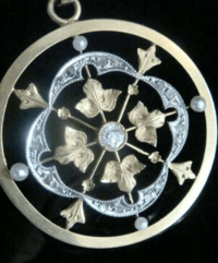 Image 5 of EDWARDIAN ORIGINAL 18CT FRENCH ROSE CUT DIAMOND PEARL PENDANT 