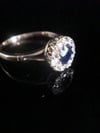 EDWARDIAN 18CT YELLOW GOLD NATURAL SAPPHIRE OLD CUT DIAMOND CLUSTER HALO RING