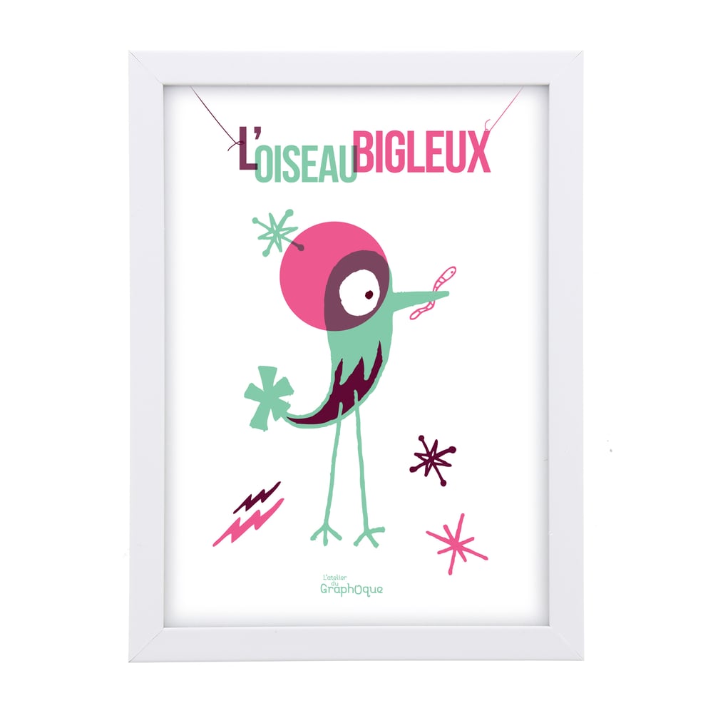 Image of Petit cadre décoratif - L'oiseau bigleux