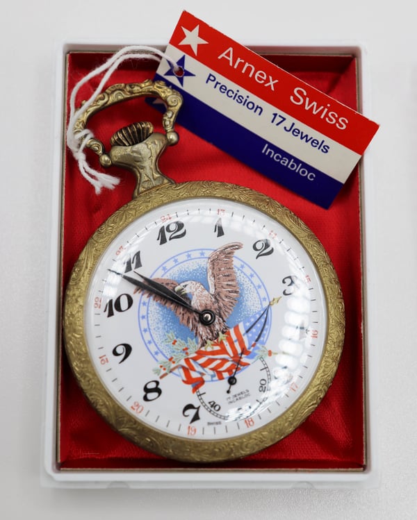 Image of Rare Arnex Swiss Mechanical Pocket Watch President FDR Memorial Series