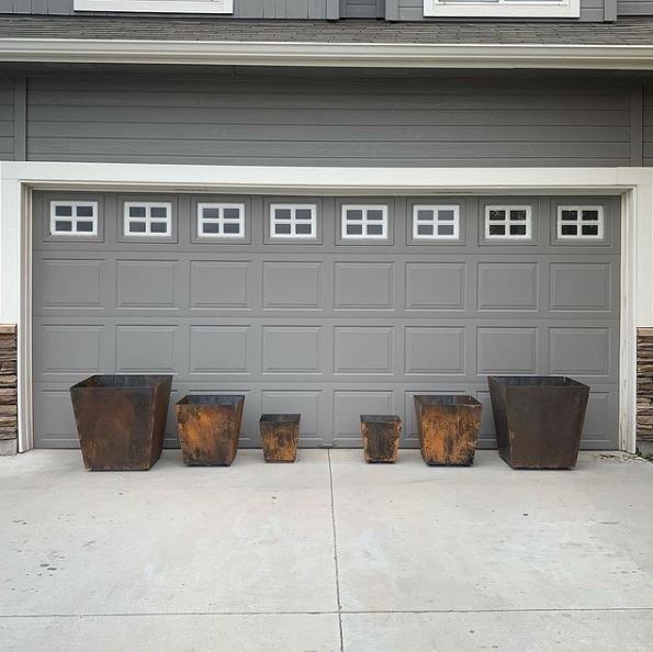 Rustic Steel Planters