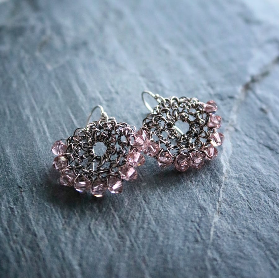 Image of CRESCENT EARRINGS - Vintage Rose