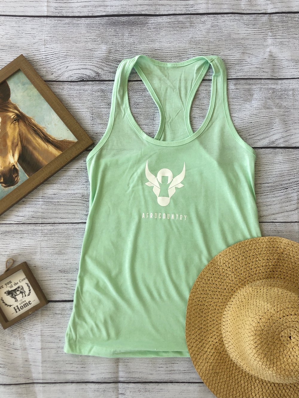 AfroCountry Tanks-Women White Logo