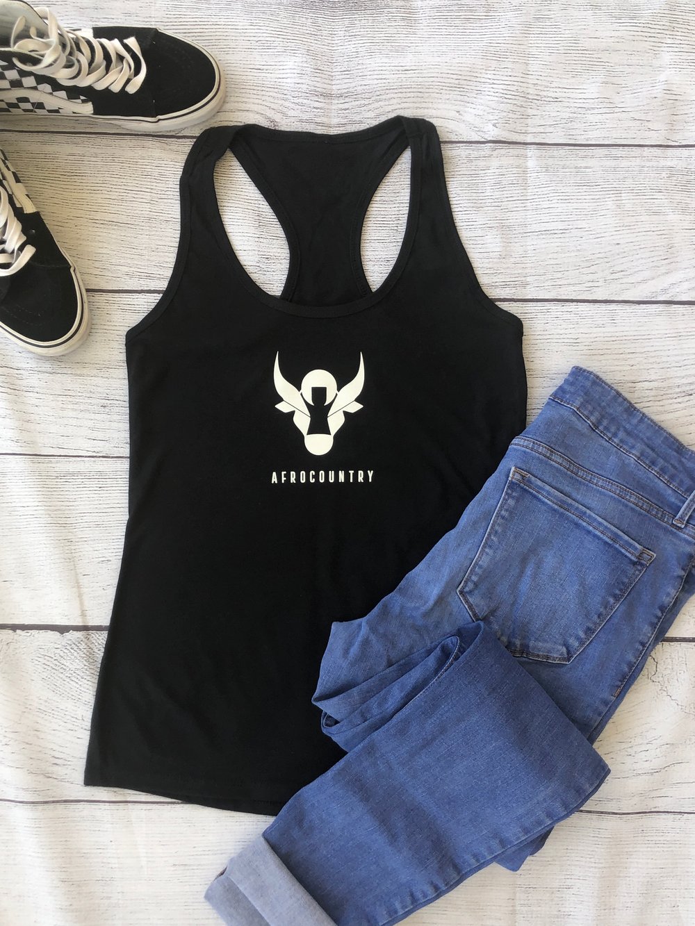 AfroCountry Tanks-Women White Logo