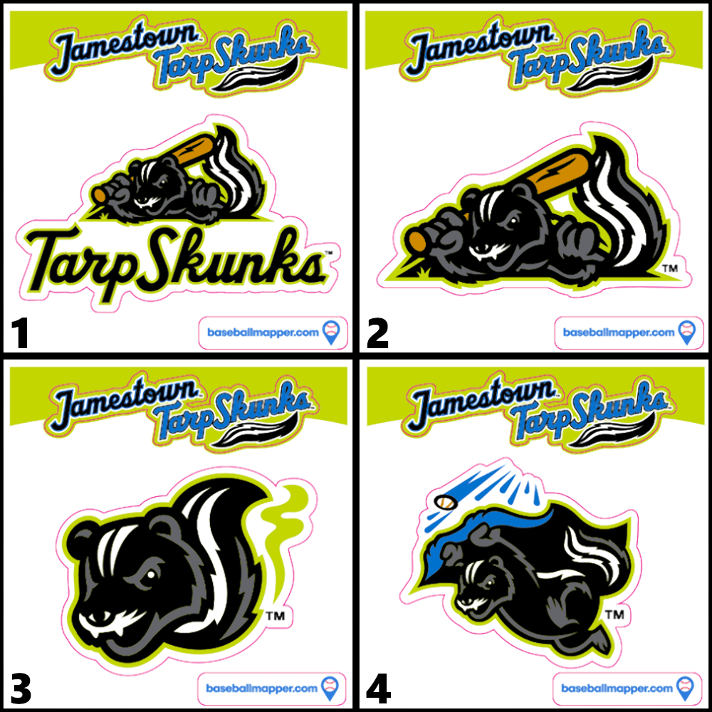 Jamestown Tarp Skunks Stickers | Baseballmapper