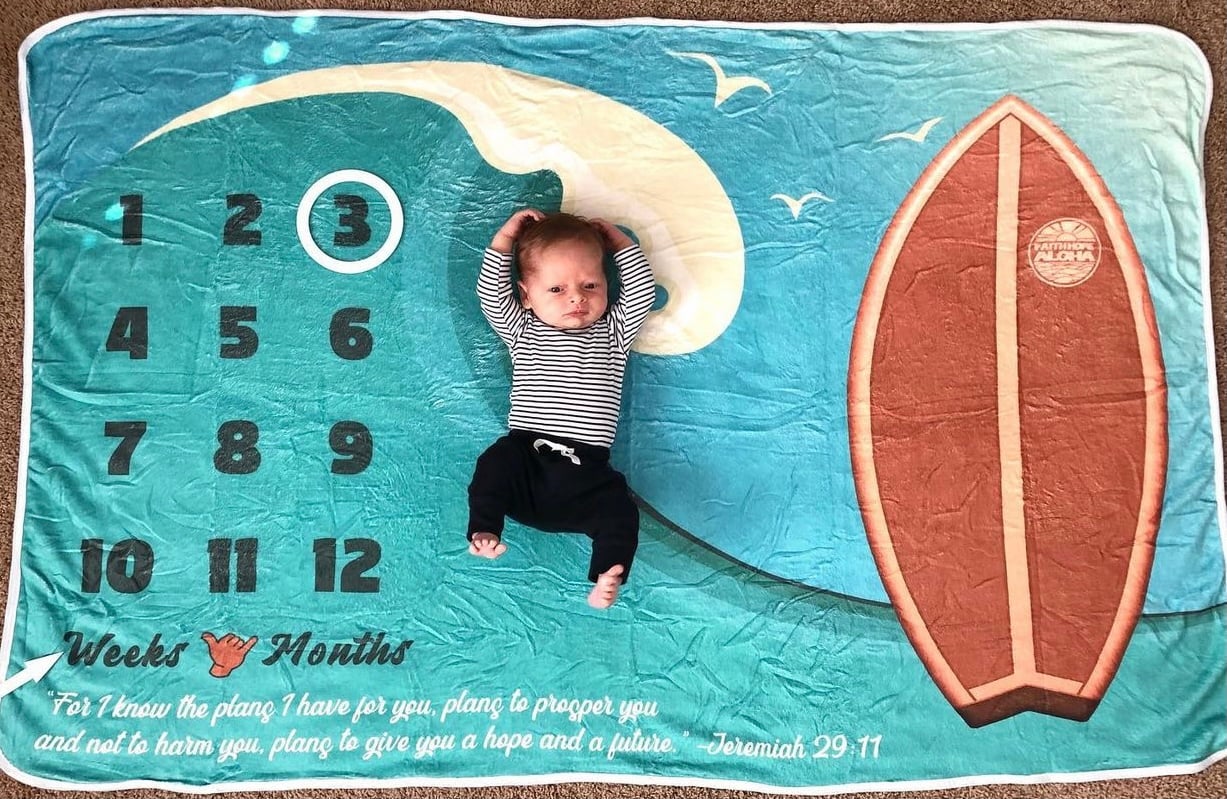 Image of Surf Grom Milestone Blanket