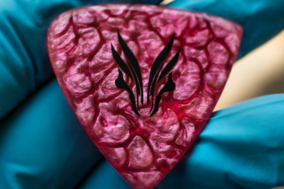 Image of 3mm 'Pink Lava' plectrums
