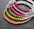 Elodie sterling silver bead bracelets with semi precious stones  Image 5