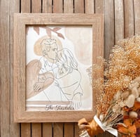 Image 1 of Watercolor Continuous Line Portrait  