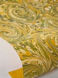 Image 4 of Marbled Paper Gouache on Citrine - 1/2 sheets