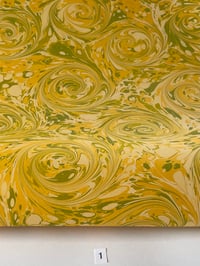 Image 1 of Marbled Paper Gouache on Citrine - 1/2 sheets
