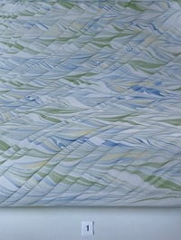 Image 2 of Marbled Paper Gouache Ripples on White - 1/2 sheet