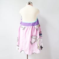 Image 4 of beauty belle beast  4/6 halter apron wrap dress sundress courtneycourtney vintage fabric disney pink