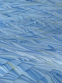 Image 2 of Marbled Paper Gouache Ripples on Azure Blue - 1/2 sheets