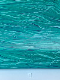 Image 1 of Marbled Paper Gouache Ripples on Marrs Green - 1/2 sheets