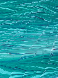 Image 3 of Marbled Paper Gouache Ripples on Marrs Green - 1/2 sheets