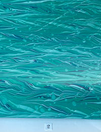 Image 4 of Marbled Paper Gouache Ripples on Marrs Green - 1/2 sheets