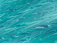 Image 5 of Marbled Paper Gouache Ripples on Marrs Green - 1/2 sheets