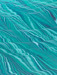 Image 2 of Marbled Paper Gouache Ripples on Marrs Green - 1/2 sheets