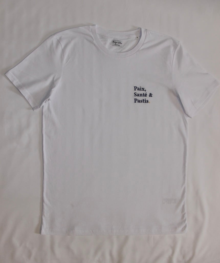 Image of T-Shirt Blanc Paix, Santé & Pastis.