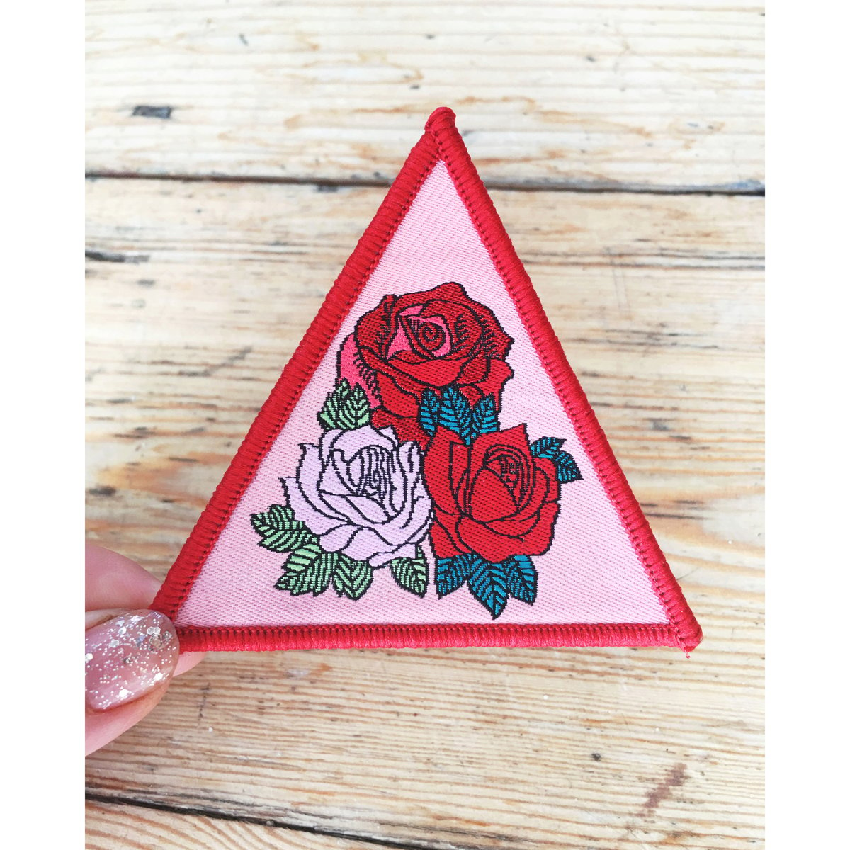 Triangle Roses Iron on Patch