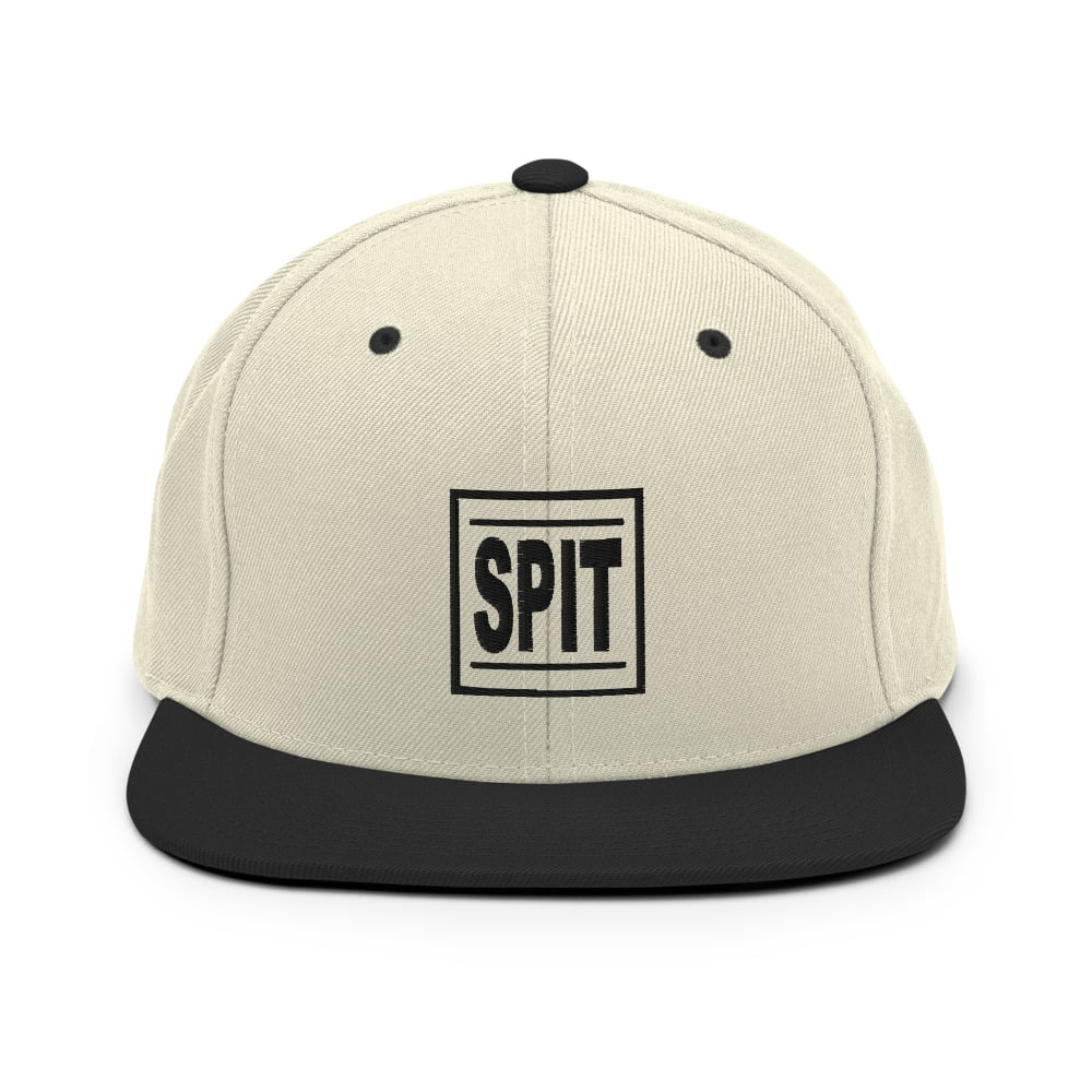 Image of Spit Logo Snapback (Natural Black)