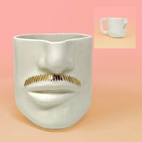 Image 3 of Moustache Mug (Teeth) with 22Kt Gold