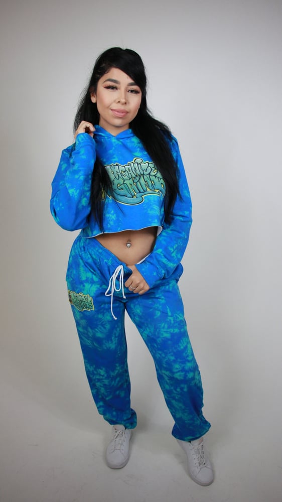 Image of Tye Dye Graffiti Crop Top Set