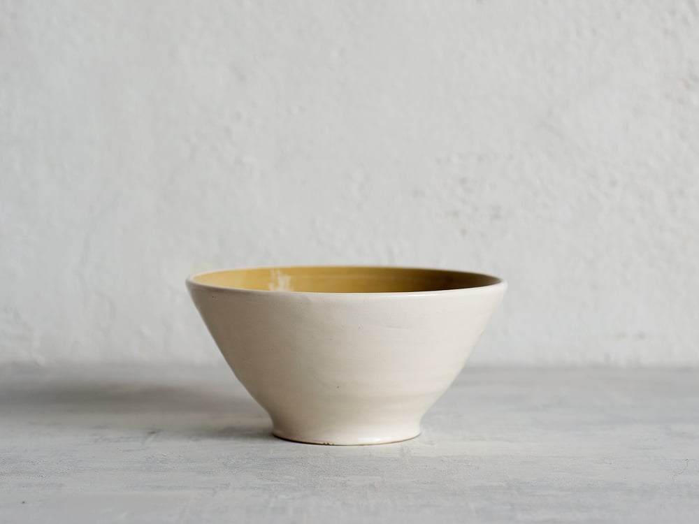 Image of White, Gold, & Violet Desert Bowl