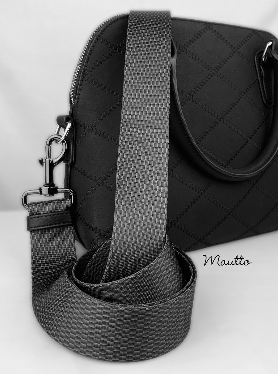 Image of Carbon Fiber Pattern Bag Strap - 1.5" Wide Nylon - Adjustable Length - Dog Leash Style #19 Hooks